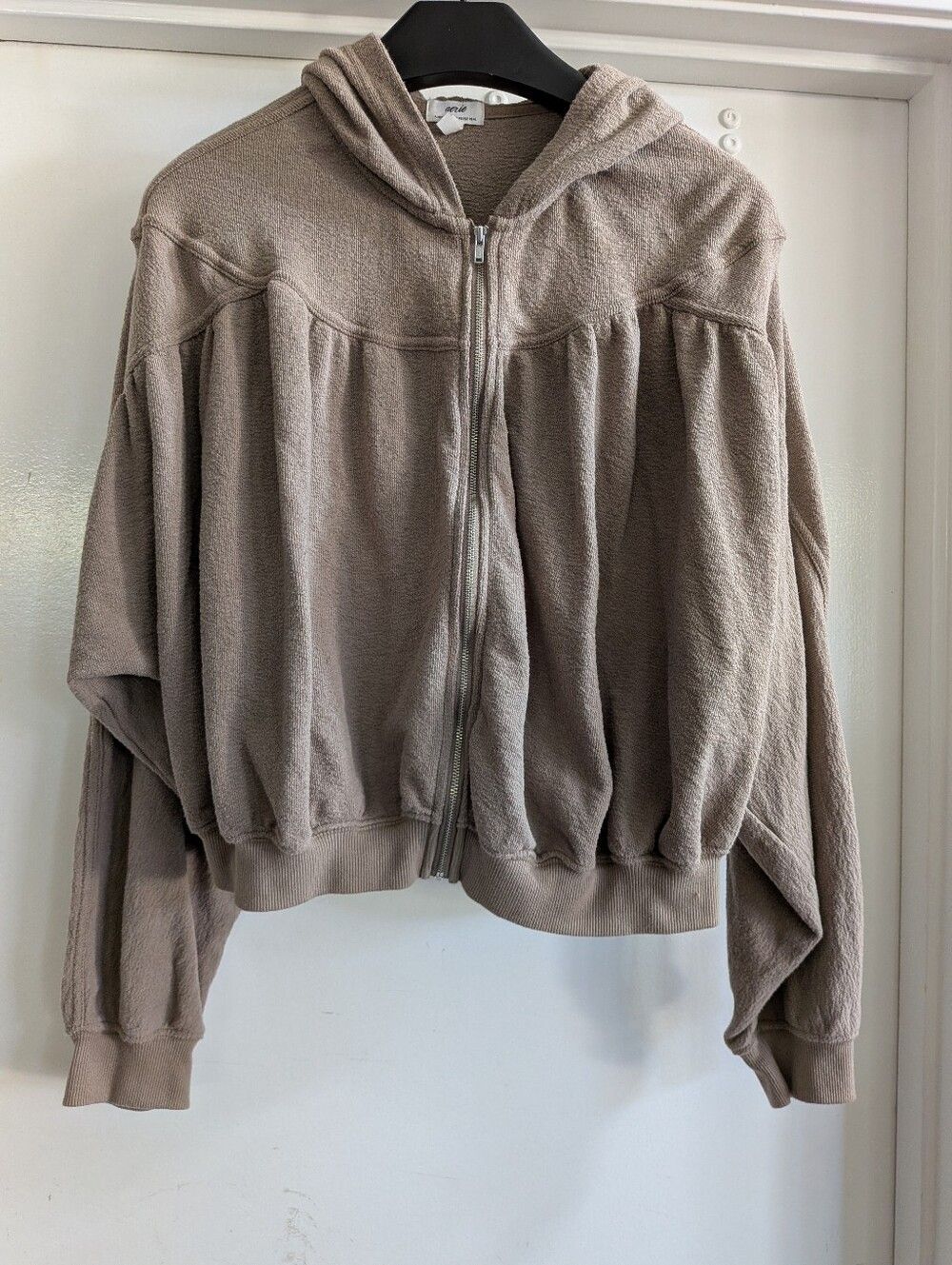 aerie Brown Hooded Zip-Up Jacket